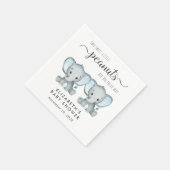 Niedliche Elephant Twin Boys Baby Dusche Serviette (Ecke)
