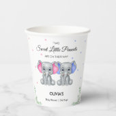 Niedliche Elephant Twin Girl Boy Babydusche Pappbecher (Vorderseite)