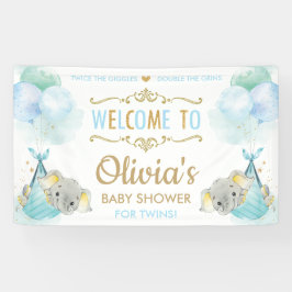 Niedliche Elephant Twins Boys Babydusche Hintergru Banner
