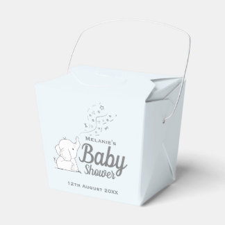Niedliche Elephant und Confetti Blue Baby Dusche Geschenkschachtel