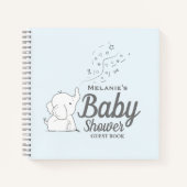 Niedliche Elephant und Confetti Blue Baby Duwer Gu Notizblock (Vorderseite)