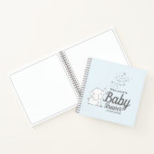 Niedliche Elephant und Confetti Blue Baby Duwer Gu Notizblock (Innenseite)