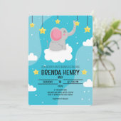 Niedliche Elephant Watercolor Babydusche Ankündigung (Stehend Vorderseite)