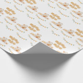 Niedliche Elephant Watercolor Einfache Babydusche Geschenkpapier (Ecke)