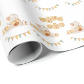 Niedliche Elephant Watercolor Einfache Babydusche Geschenkpapier (Rolleneckpunkt)