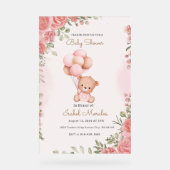 Niedliche Elephant Watercolor Kindermädchendusche Acrylschild (Vorderseite)