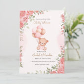 Niedliche Elephant Watercolor Kindermädchendusche Einladung (Stehend Vorderseite)