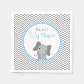 Niedliche Elephant Zickzack Light Blue Baby Dusche Serviette (Vorderseite)