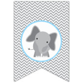 Niedliche Elephant Zickzack Light Blue Baby Dusche Wimpelkette (Erste Fahne)