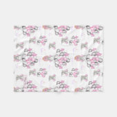 Niedliche Elephants Balloons & Clouds Baby Girl Fleecedecke (Vorderseite (Horizontal))