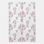 Niedliche Elephants Balloons & Clouds Baby Girl Geschirrtuch (Vertikal)