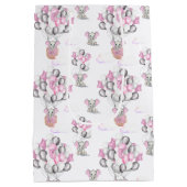 Niedliche Elephants Balloons & Clouds Baby Girl Mittlere Geschenktüte (Rückseite)