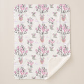Niedliche Elephants Balloons & Clouds Baby Girl Sherpadecke (Vorderseite)