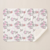 Niedliche Elephants Balloons & Clouds Baby Girl Sherpadecke (Vorderseite (Horizontal))