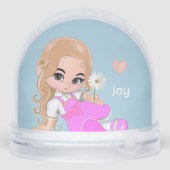 Niedliche Elf Fairy mit Daisy Blume Snow Globe Schneekugeln (Rückseite)
