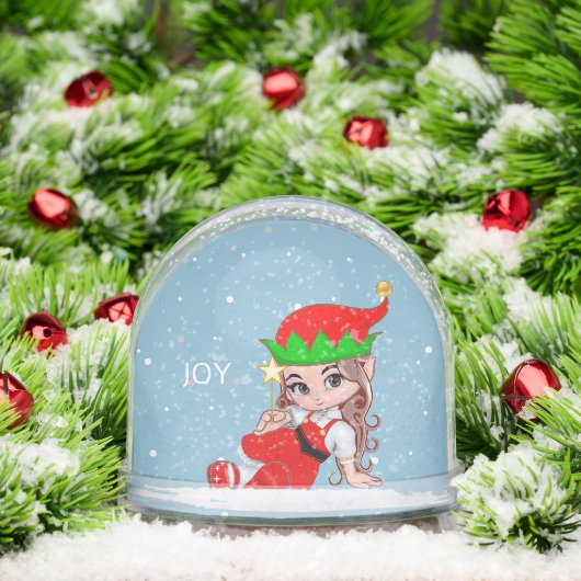 Niedliche Elf Fairy mit Star Snow Globe Schneekugeln (Weihnachten)