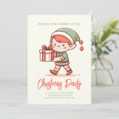 niedliche Elf-Geschenkboxen Einladung (Stehend Vorderseite)