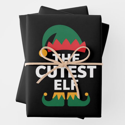 Niedliche Elf Matching-Familie Weihnachten Geschenkpapier Set (Beispiel)