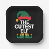 Niedliche Elf Matching-Familie Weihnachten Pappteller (Vorderseite)