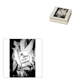 Niedliche Elf Reading Book Ownership Briefmarke Gummistempel