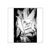 Niedliche Elf Reading Book Ownership Briefmarke Gummistempel (Prägung)