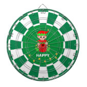 Niedliche Elf und Goldconfetti auf Grün und Weiß Dartscheibe (vorne)