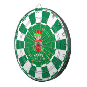 Niedliche Elf und Goldconfetti auf Grün und Weiß Dartscheibe (Vorderseite rechts)