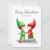 Niedliche Elfen Frohe Weihnachten (Vorderseite)