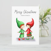 Niedliche Elfen Frohe Weihnachten (Stehend Vorderseite)