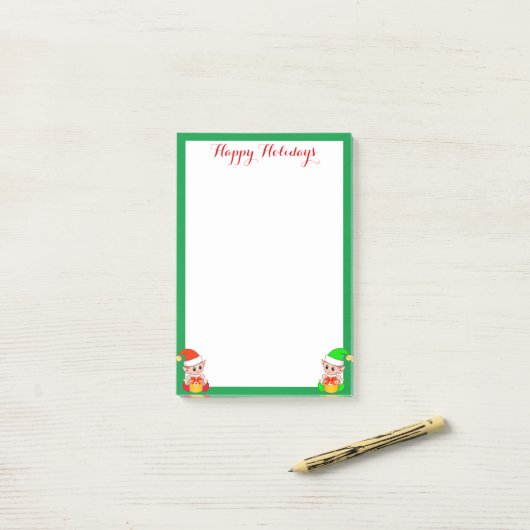 Niedliche Elfen in Weiß Post-it Klebezettel (Auf Schreibtisch)