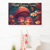 Niedliche Elfen spielen unter Pilzen Banner (InSitu)