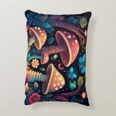 Niedliche Elfen spielen unter Pilzen Dekokissen (Rückseite(Vertikal))