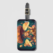 Niedliche Elfen spielen unter Pilzen Gepäckanhänger (Vorderseite Vertikal)