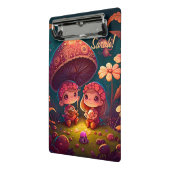 Niedliche Elfen spielen unter Pilzen Mini Klemmbrett (Gewinkelt2)