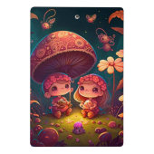 Niedliche Elfen spielen unter Pilzen Mini Klemmbrett (Rückseite)
