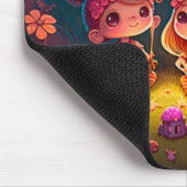 Niedliche Elfen spielen unter Pilzen Mousepad (Ecke)