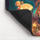 Niedliche Elfen spielen unter Pilzen Mousepad (Ecke)