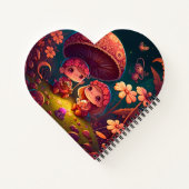 Niedliche Elfen spielen unter Pilzen Notizblock (Rückseite)