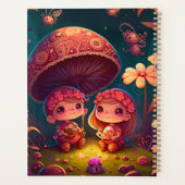 Niedliche Elfen spielen unter Pilzen Planer (Rückseite)