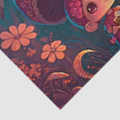 Niedliche Elfen spielen unter Pilzen Seidenpapier (Detail)