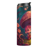 Niedliche Elfen spielen unter Pilzen Thermosbecher (Nach links gedreht)