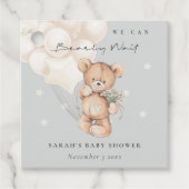 Niedliche Elfenbeinblase Baby Wait Bärenballon Bab Geschenkanhänger (Vorderseite)