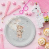 Niedliche Elfenbeinblase Baby Wait Bärenballon Bab Pappteller (Party)