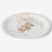 Niedliche Elfenbeinblase Baby Wait Bärenballon Bab Pappteller (Schrägansicht)