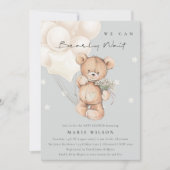 Niedliche Elfenbeinblase balloonischer Babydusche Dankeskarte (Vorderseite)