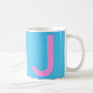 Niedliche Emo Blue Monogram Travel Kaffeetasse