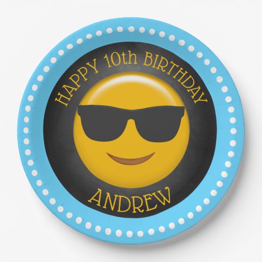 Niedliche Emoji Geburtstagspartei Pappteller (Vorderseite)