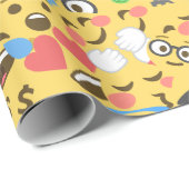 niedliche emoji Liebe hört Geschenkpapier (Rolleneckpunkt)