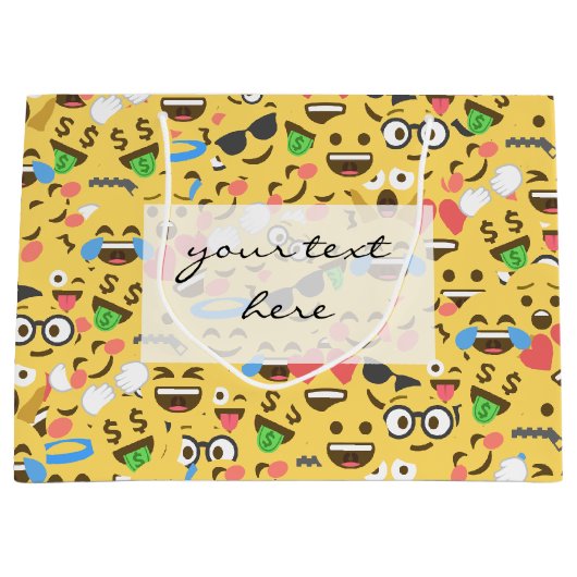 niedliche Emoji-Liebe hört Kuss Lächeln Muster Große Geschenktüte (Vorderseite)