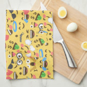 niedliche Emoji-Liebe hört Kuss Lächeln Muster Handtuch (Viertel Falte)